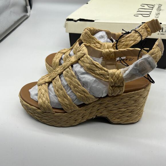 a.n.a Womens Merlin Wedge Sandals Brown Natural Size 7.5M - Picture 8 of 15